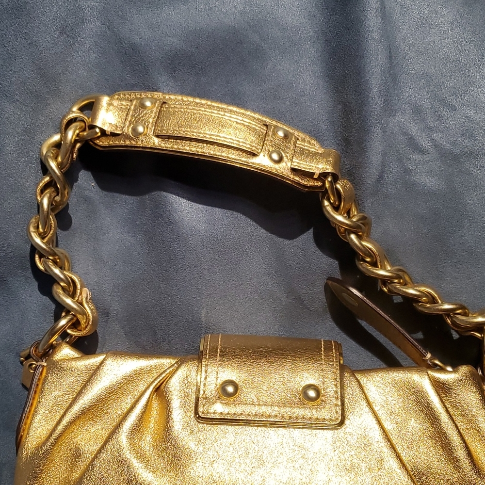 πHPπ RARE Coach Amanda Pippa Leather Gold Purse chain strap - Picture 6 of 17